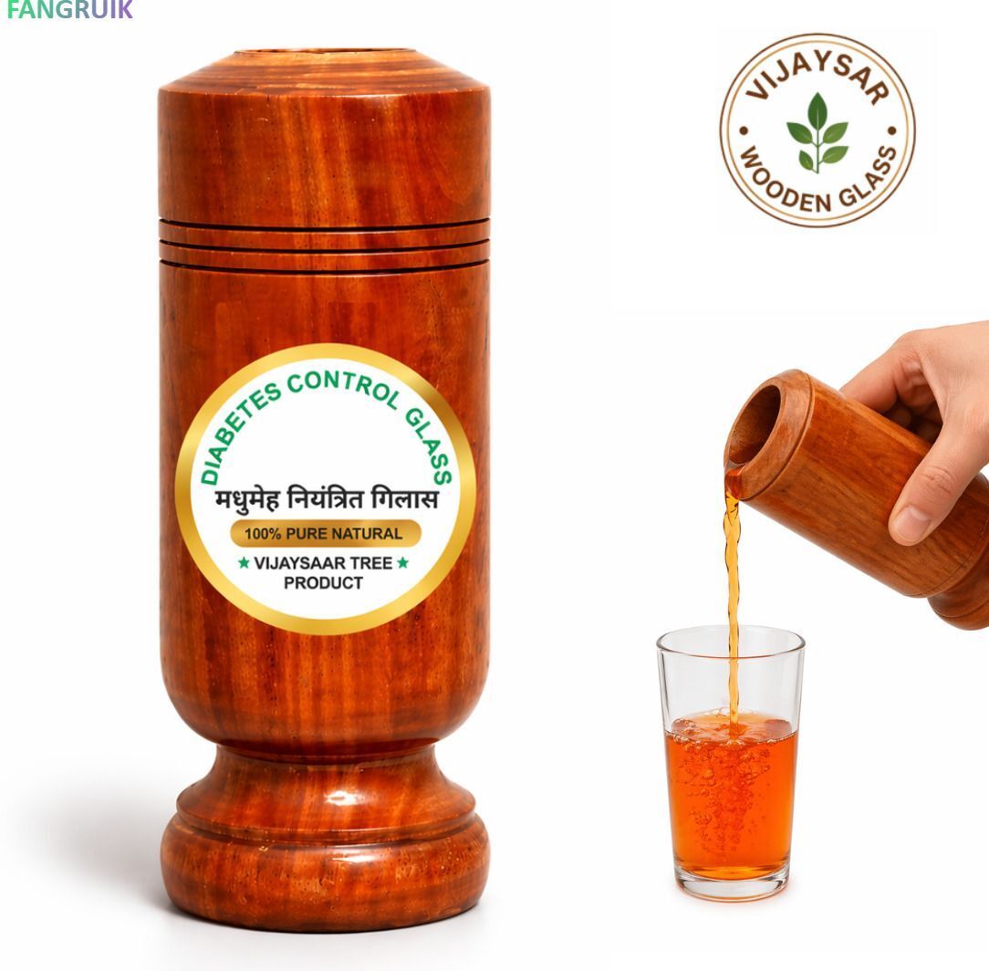 anmol walia handicrafts vijaysar sugar balance wooden water glass for night Glass Water/Juice Glass-picture-20