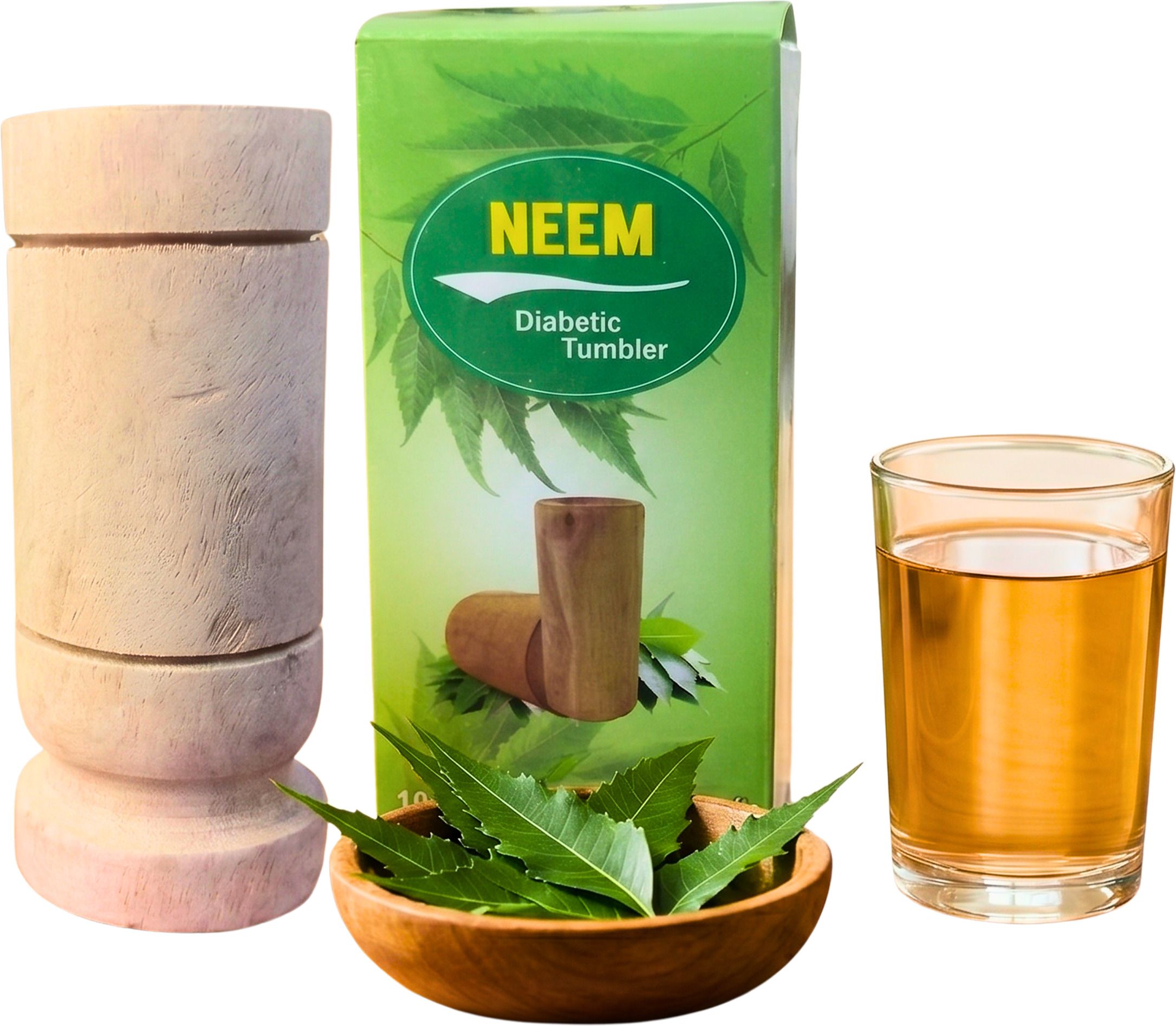 Slimming Neem Wood Glass 100ml | Ayurvedic Detox Wooden Water Tumbler Glass Water/Juice Glass-image-10