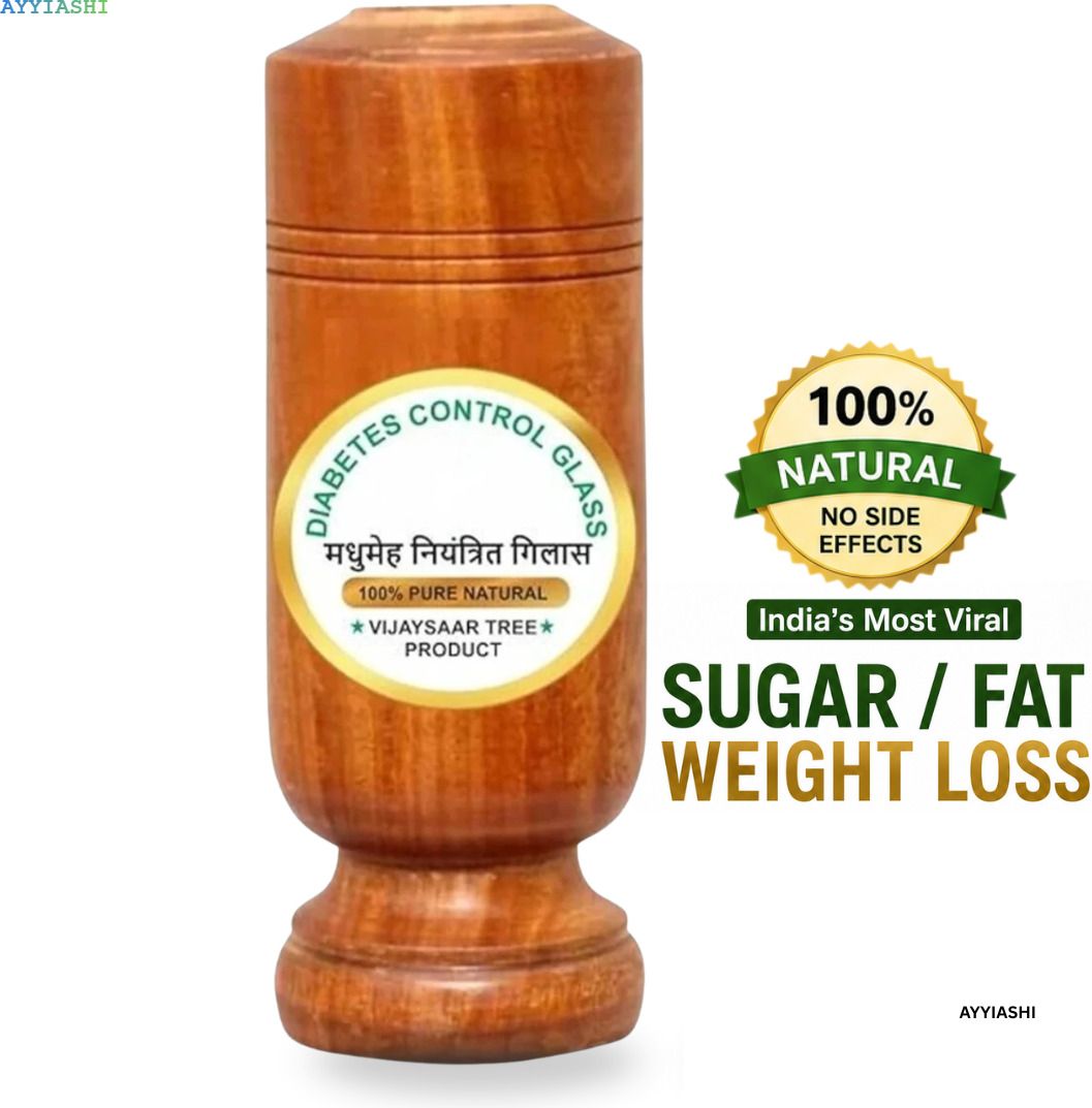 Pure Diabetes Control Glass | Traditional Vijaysar Wood Tumbler for Everyday Glass Water/Juice Glass-image-35