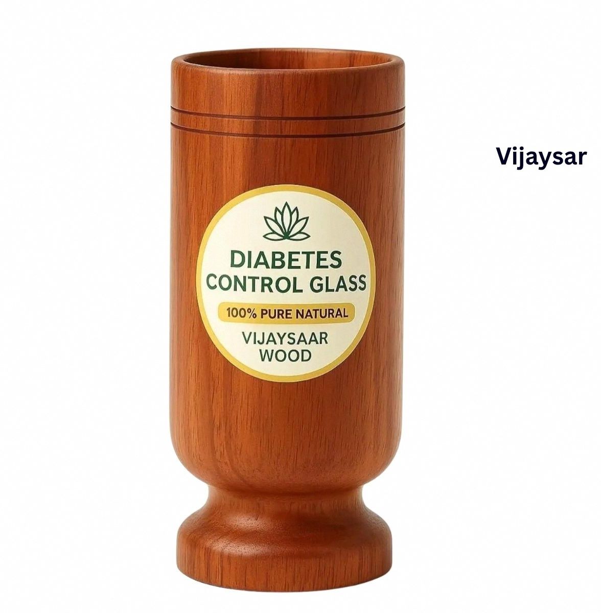 Herbal Wooden Cup For Diabetes | Maximum Health Support Wooden Glass Edition - Glass Water/Juice Glass-image-49