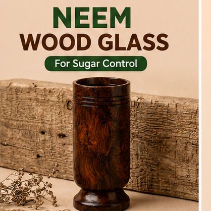 krishnawooden Premium Neem Wood Glass Handmade Wooden Water Tumbler Natural Made in India Glass Water/Juice Glass-picture-10