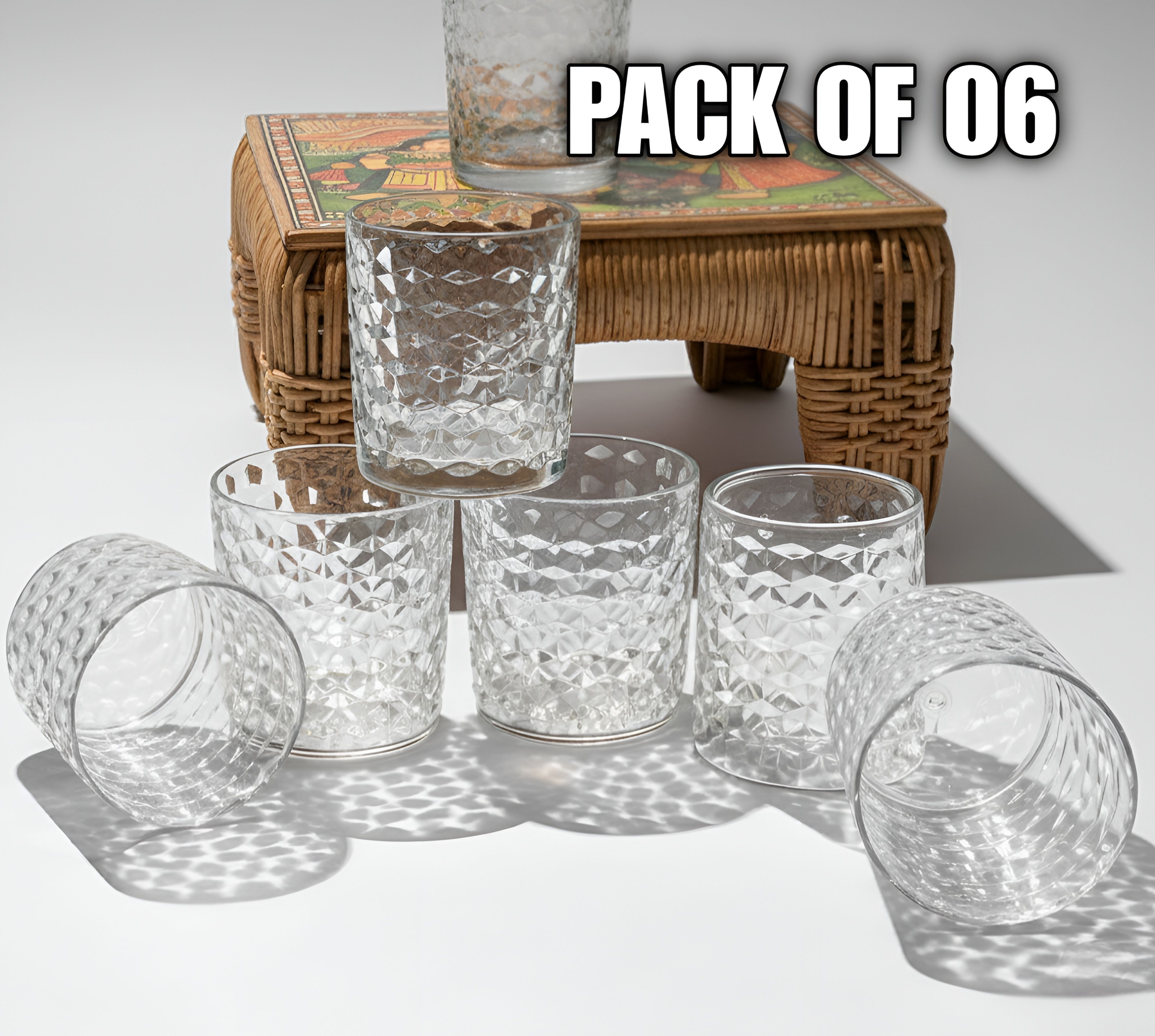 urbanova (Pack of 6) White Shine Drinking Glass Glass Set Water/Juice Glass-picture-0