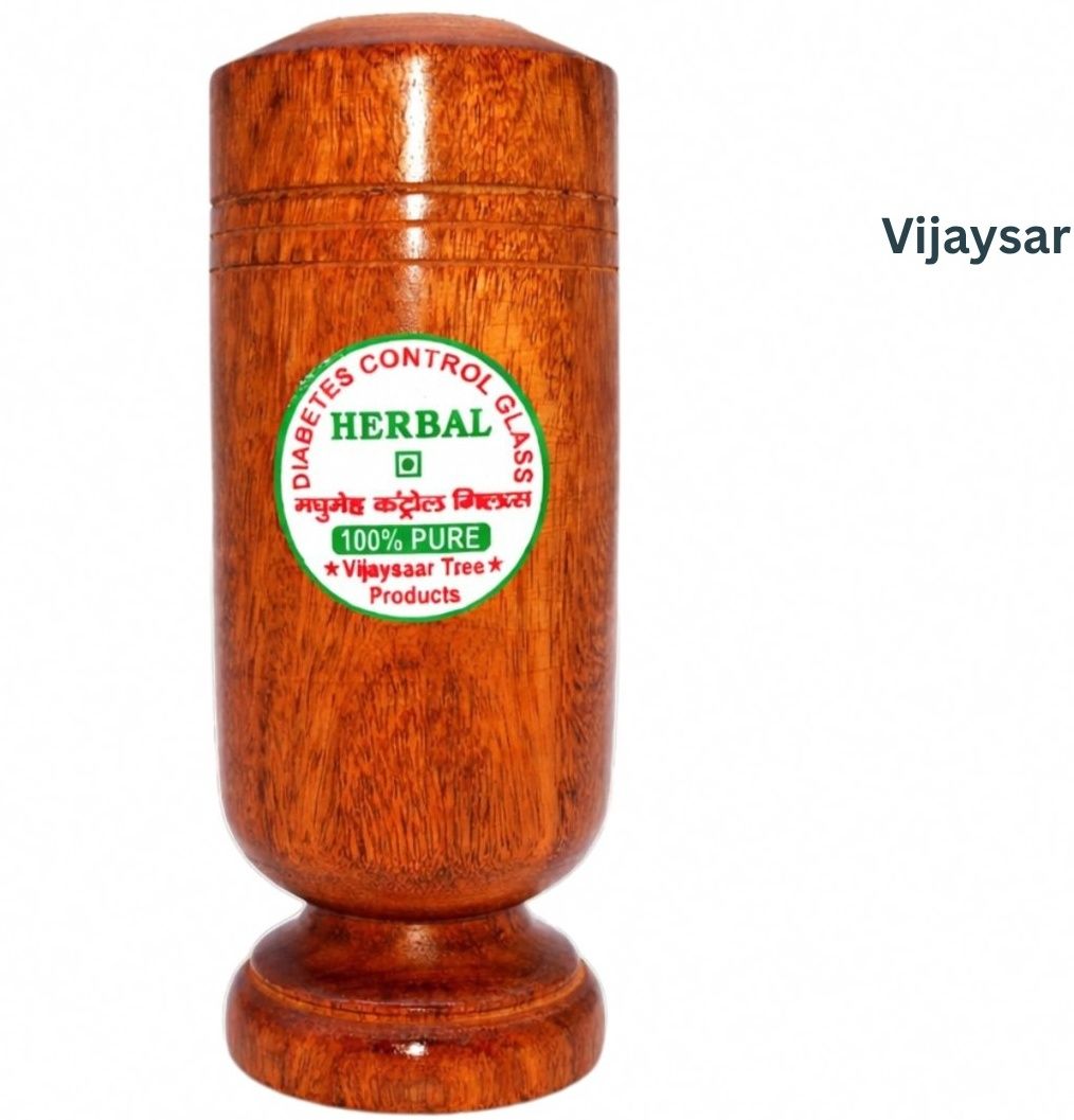 vijyasar Diabetes Control Glass | Sugar Control Wooden Glass | Complete Diabetes Control Glass Water/Juice Glass-picture-11