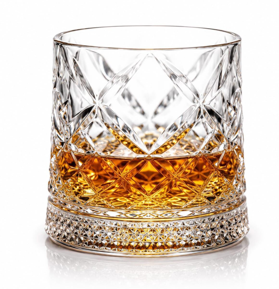 barcrock Revolving Whisky Glass Diamond Cut Shape Rotating Glass 280ML Glass Whisky Glass-picture-12