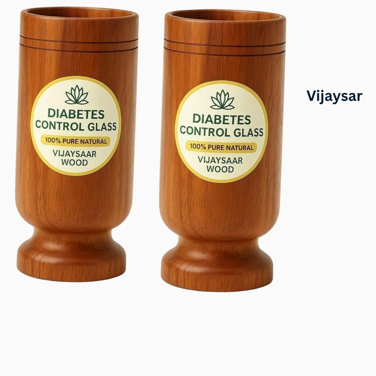 (Pack of 2) Vijaysar Wood Glass | Advanced Natural Hydration & Healthy Living Support Glass Water/Juice Glass-image-15