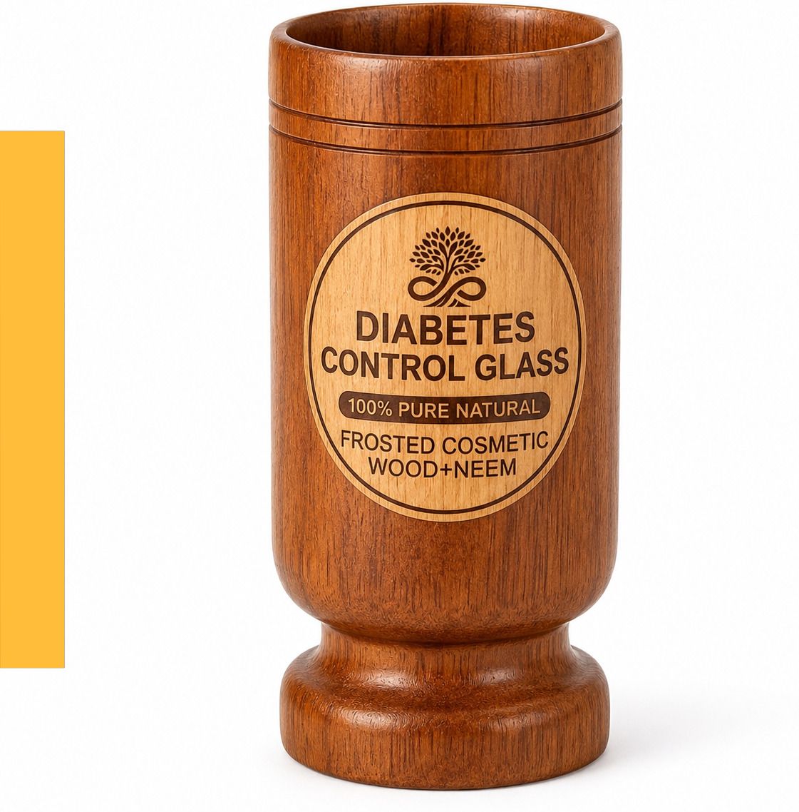 frosted cosmetic Vijaysar Neem Wood Wellness Glass Glass Water/Juice Glass-picture-5