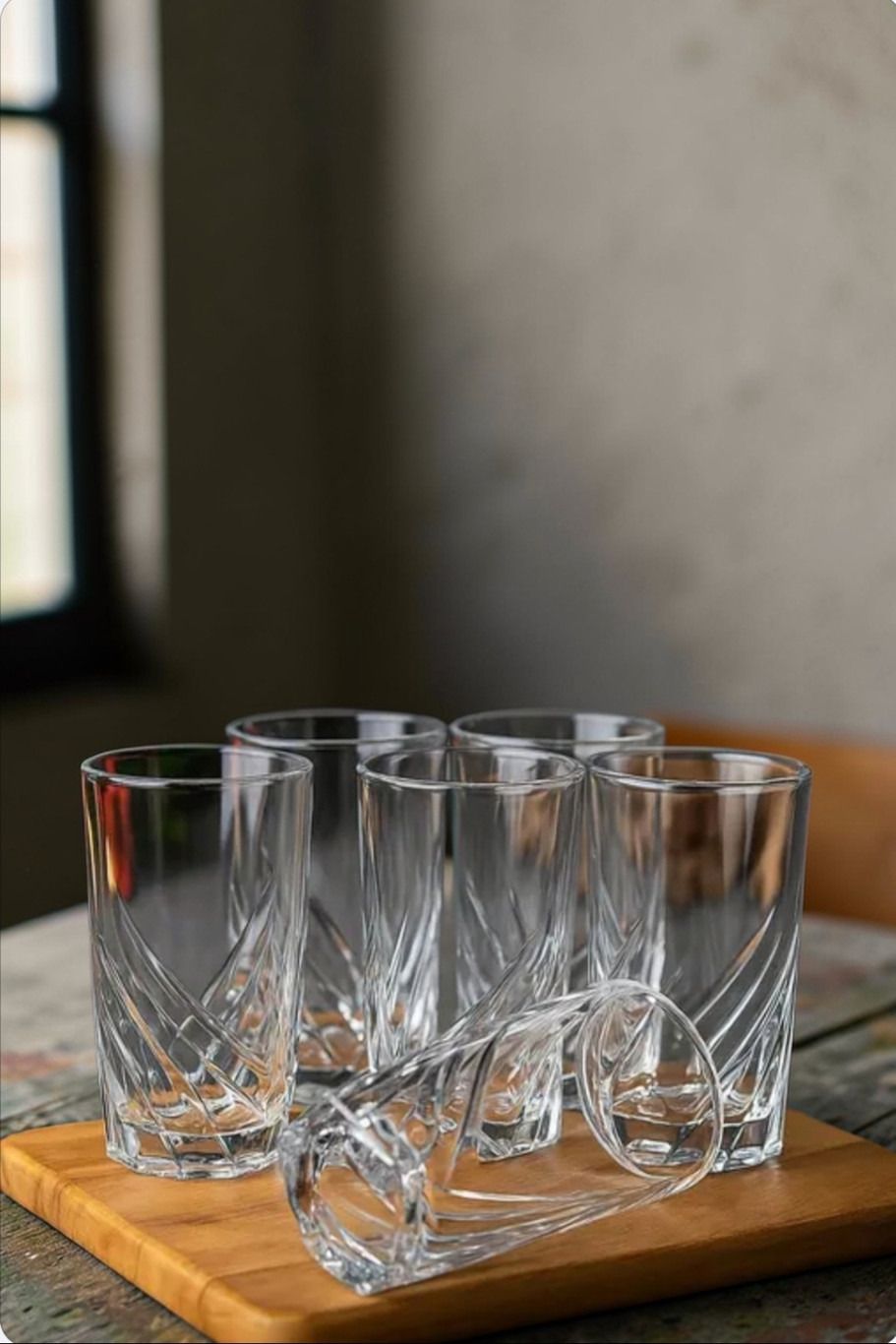 jyotixpress (Pack of 6) Clear/Transparent Water Tumbler Pack Of 6 Glass Set Water/Juice Glass-picture-12