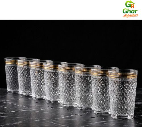 (Pack of 8) Unbreakable Diamond Design Drinking Glasses for Water, Juice & Cold Beverages Glass Set Water/Juice Glass-image-33
