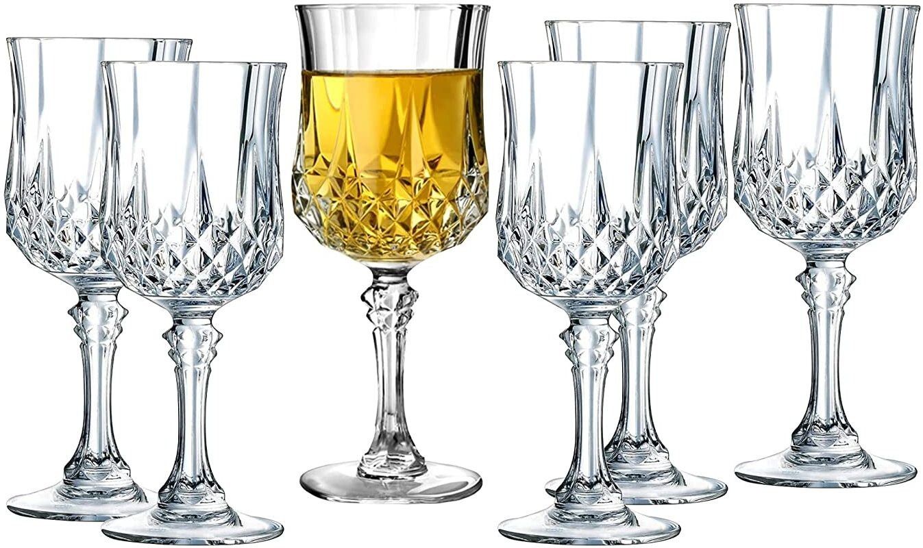 vetreo (Pack of 6) Wine Glass, Delicate Crystal Wine Glass Set, Crystal Clear Diamond Glass, Stemless red Wine Glass Wine & Whisky Glass - Set of 6, 180ml, Crystal Clear Diamond Glass, Elegant Party Drinking Glassware, Dishwasher Safe, Restaurant Quality Set of 6 Glass Set Wine Glass-picture-20