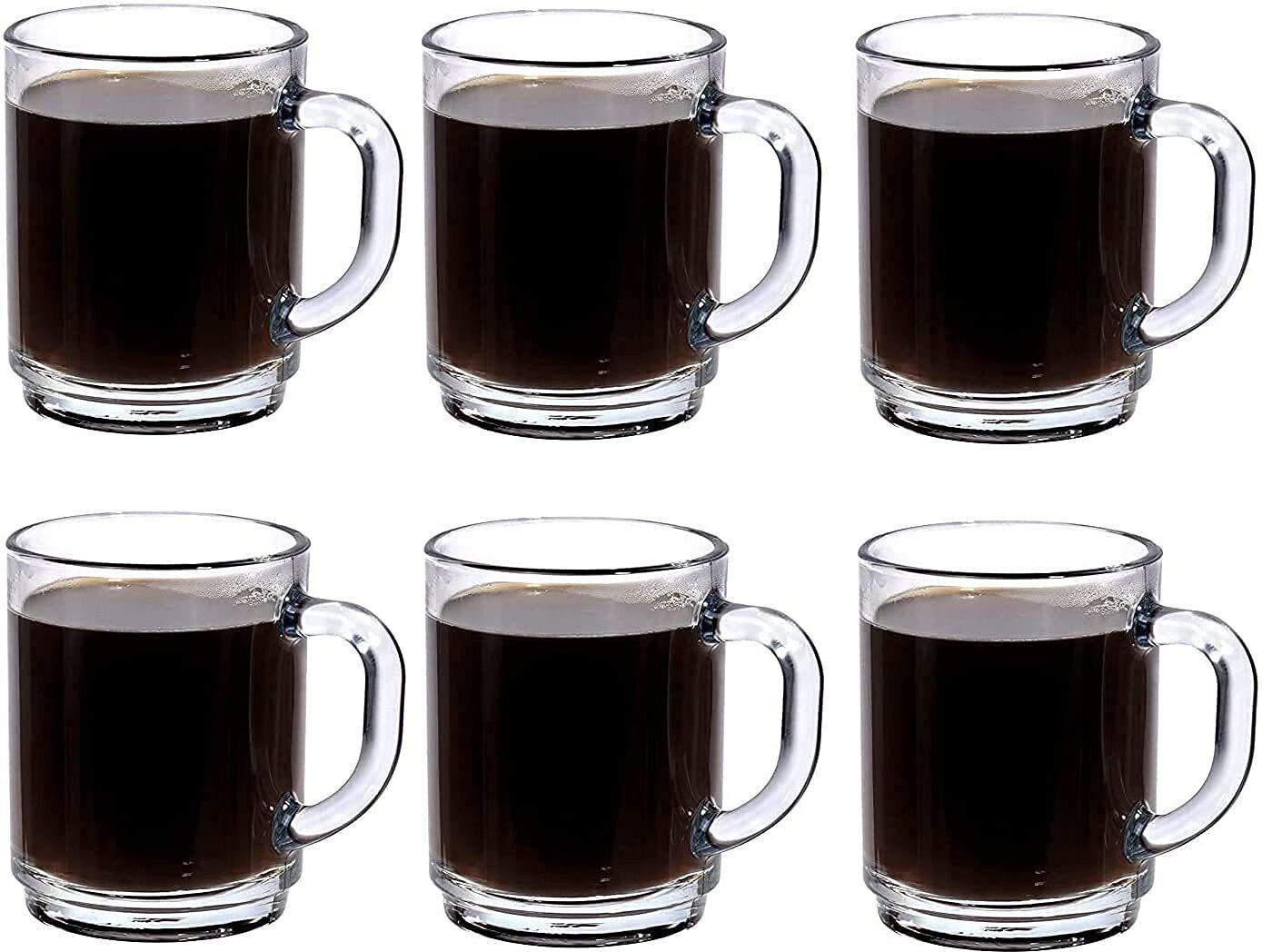 (Pack of 6) Women's First Choice Glass Coffee Mug Set of 6 - 240Ml Hot or Cold Beverages Mugs Wide Mouth Clear Espresso Cups with Handle Lead-Free Drinking Glassware Tea Glasses for Latte,Cappuccino,Hot Chocolate,Tea,Juice Glass Set Water/Juice Glass-image-40