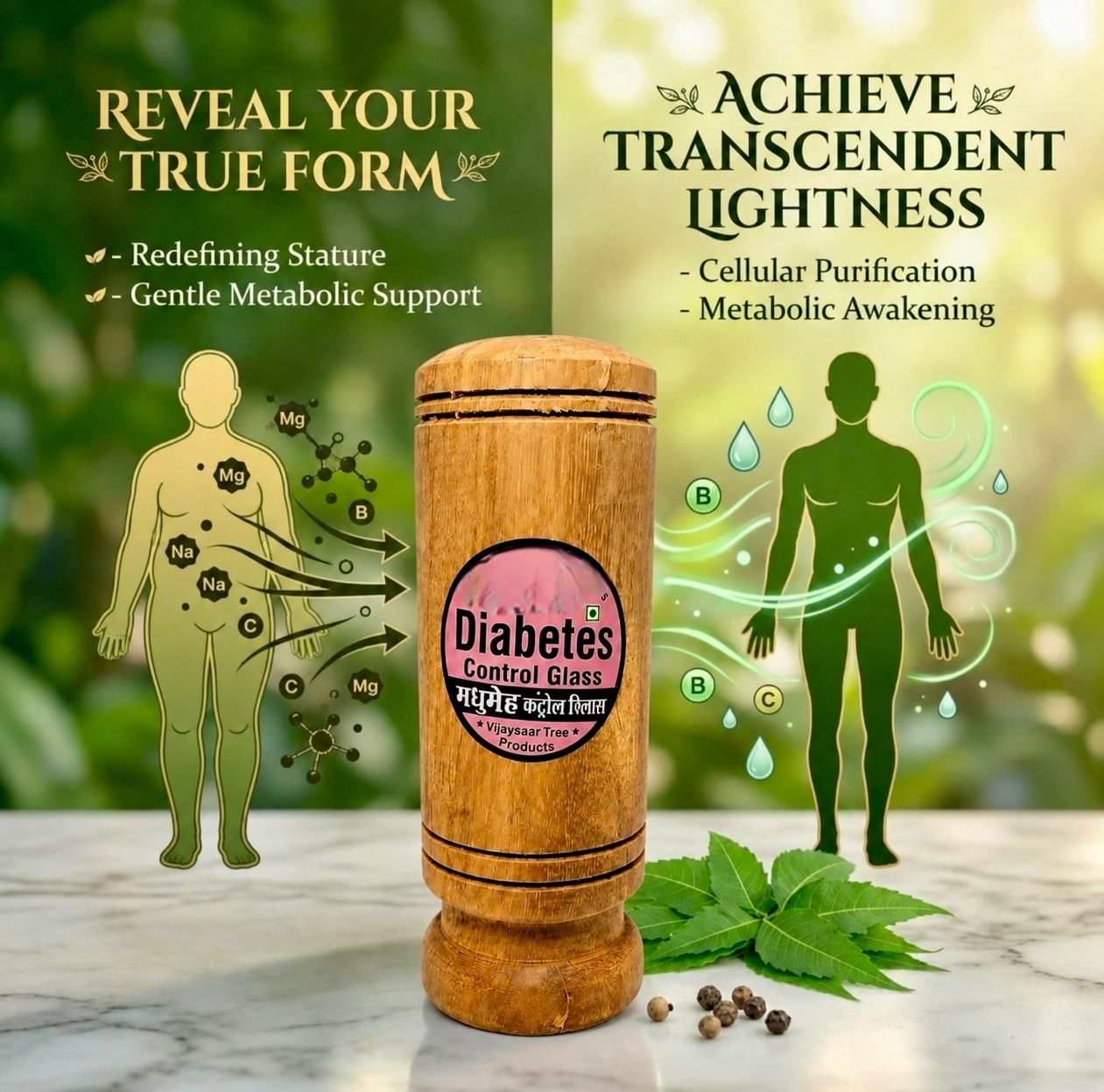 three elements 500 ml original vijaysar herbal wooden glass Glass Water/Juice Glass-picture-22