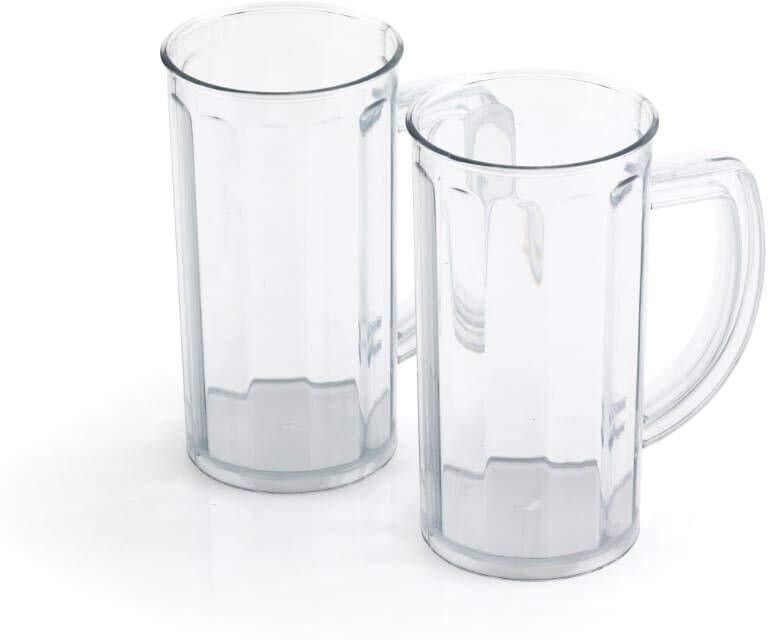 (Pack of 2) Plastic Transparent Unbreakable Mug with Handle For Juice, Shake, Lassi Glass Set Water/Juice Glass-image-29