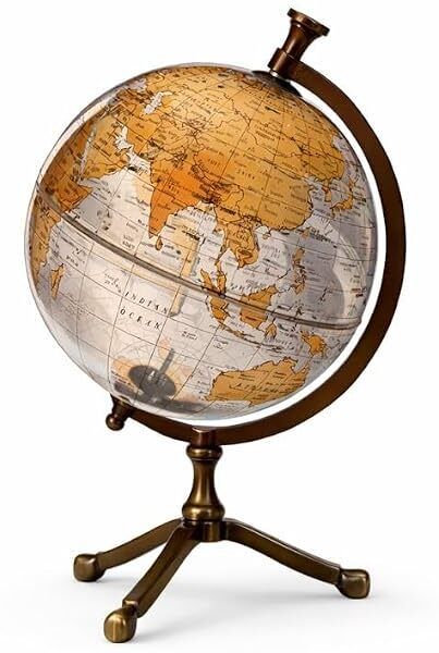 8 Inch Transparent Political World Globe with Antique Bronze Metal Stand Decorative/Educational Globe World Map World Globe-image-12