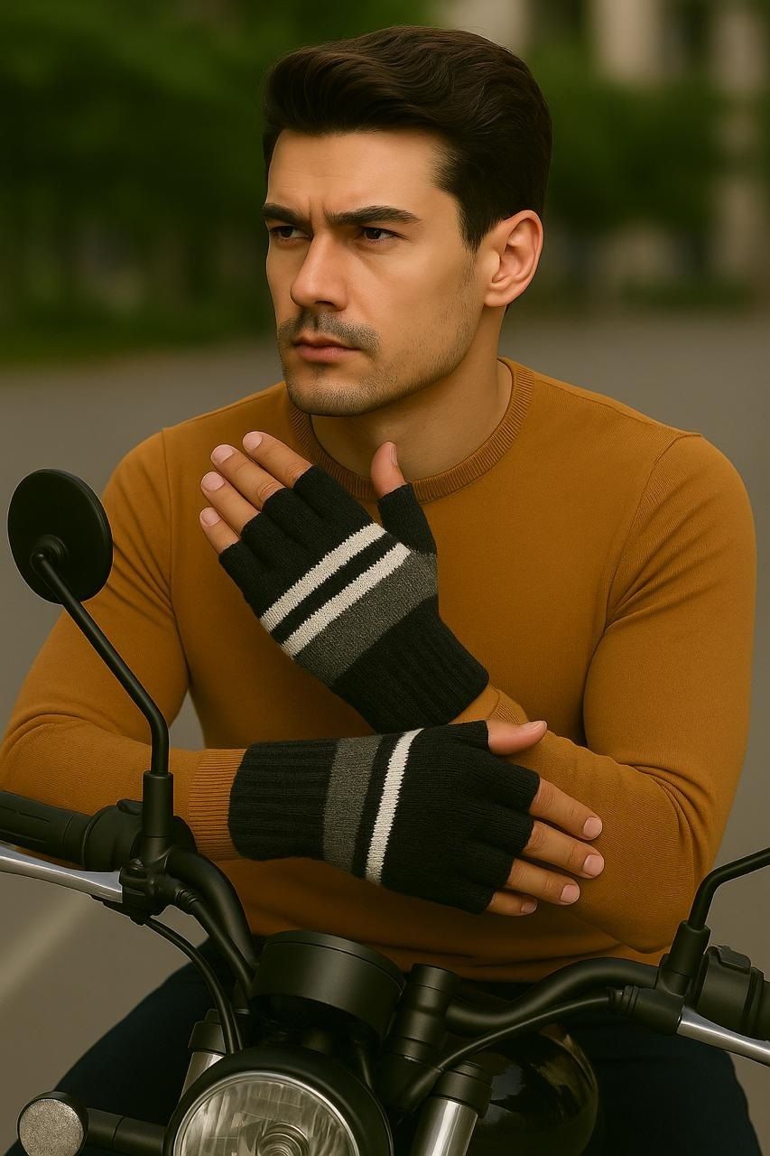 loom legacy Self Design, Striped Winter Men Gloves-picture-28