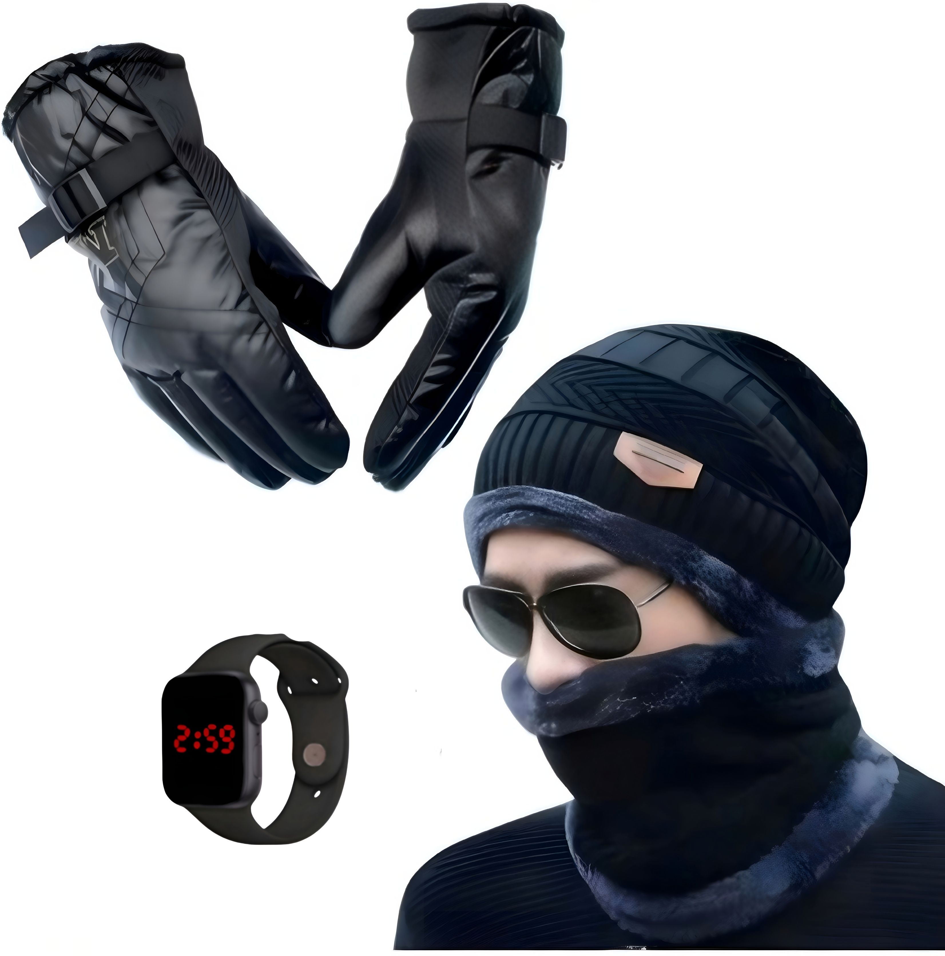 Self Design Winter Men Gloves
