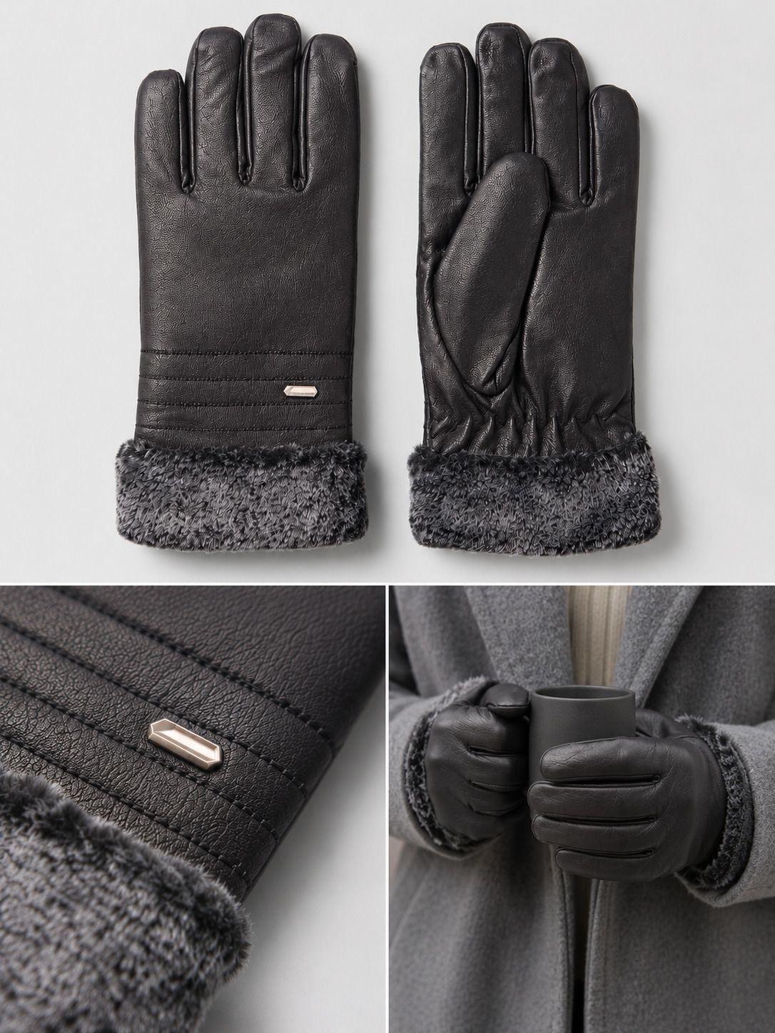 heteshe Solid Winter Men Gloves-picture-26