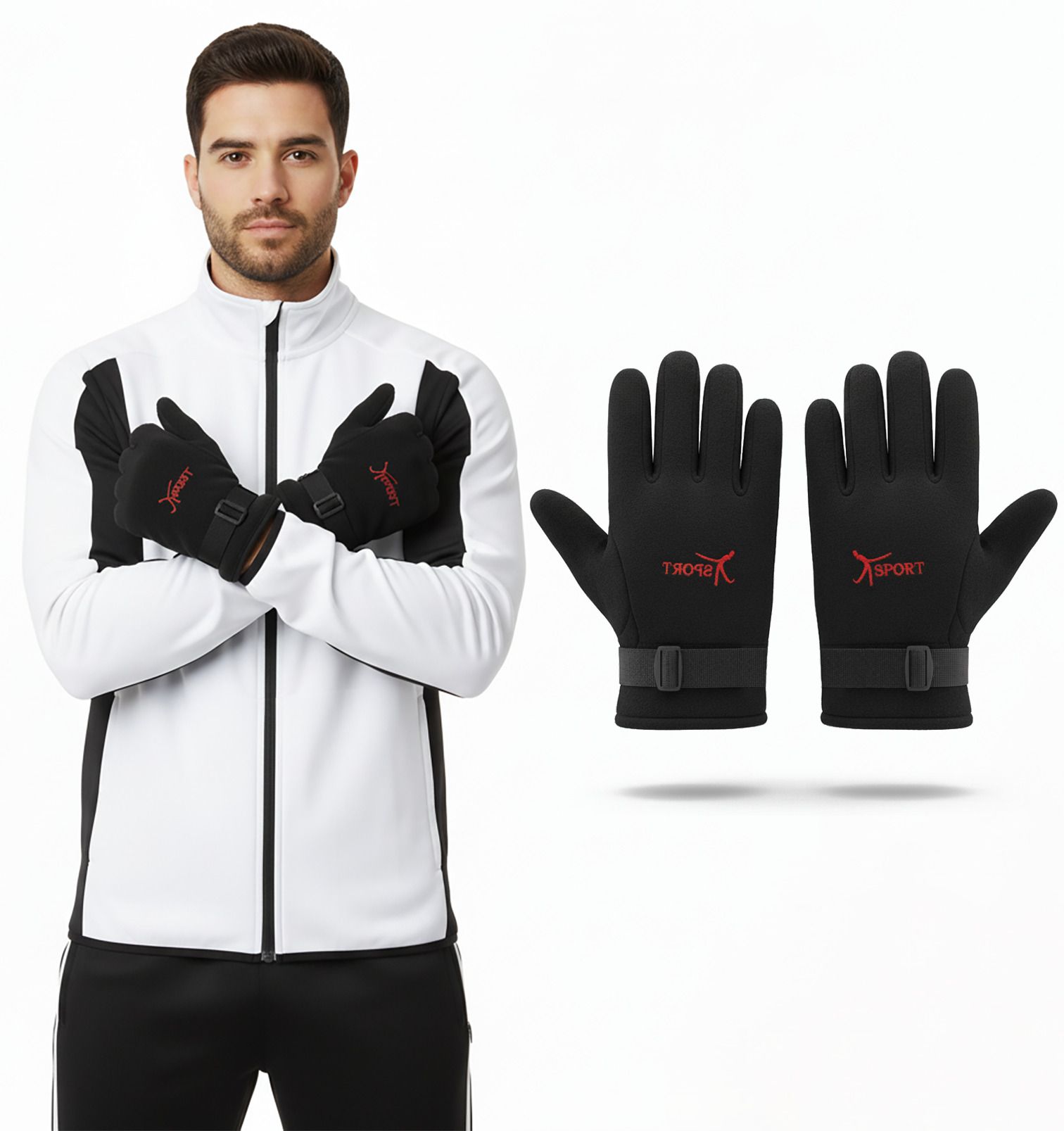 neeba Self Design Winter Men Gloves-picture-43