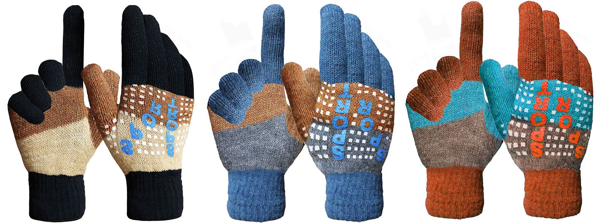 Printed Winter Men Gloves-image-46