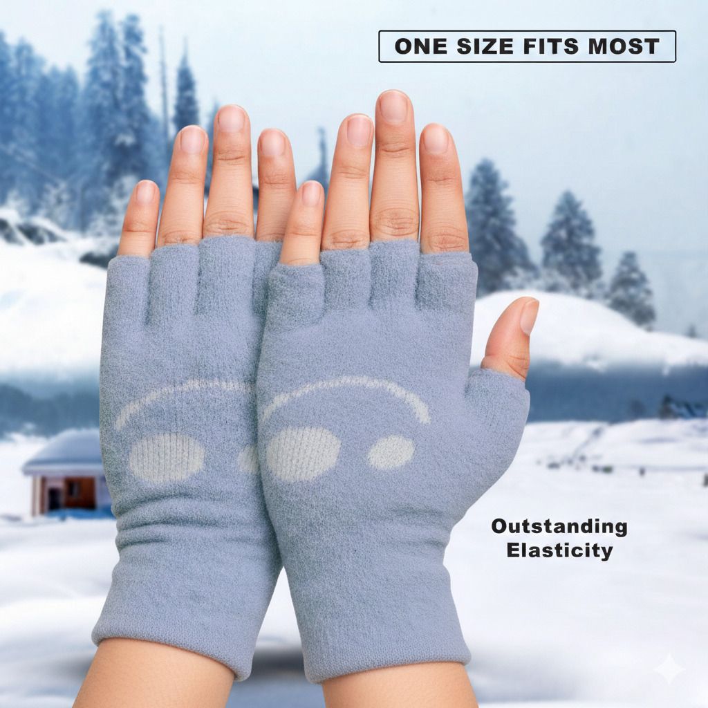 desoria Floral Print, Self Design, Printed Winter Men Gloves-picture-10