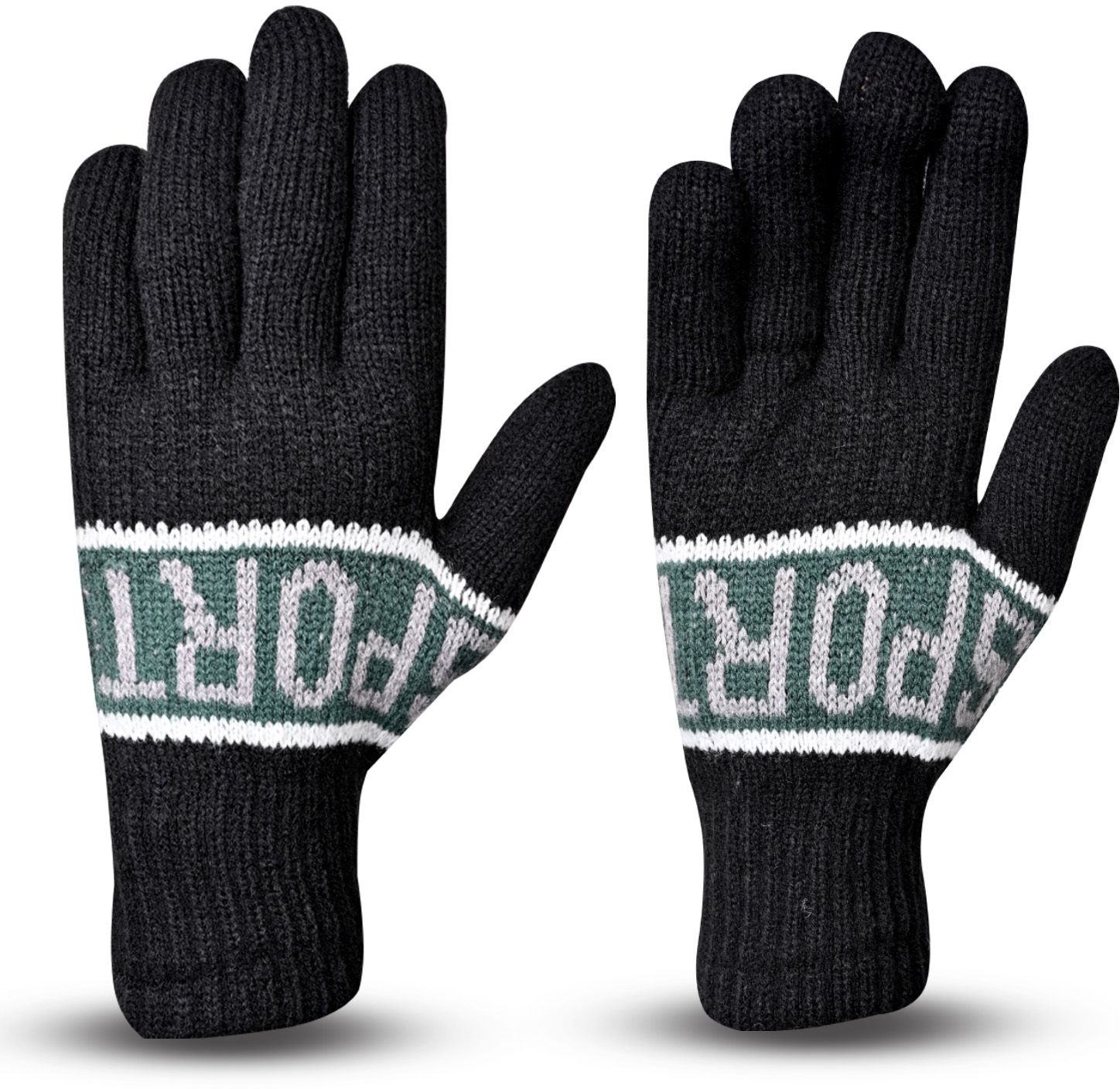 loom legacy Solid, Self Design, Printed Winter Men Gloves-picture-13