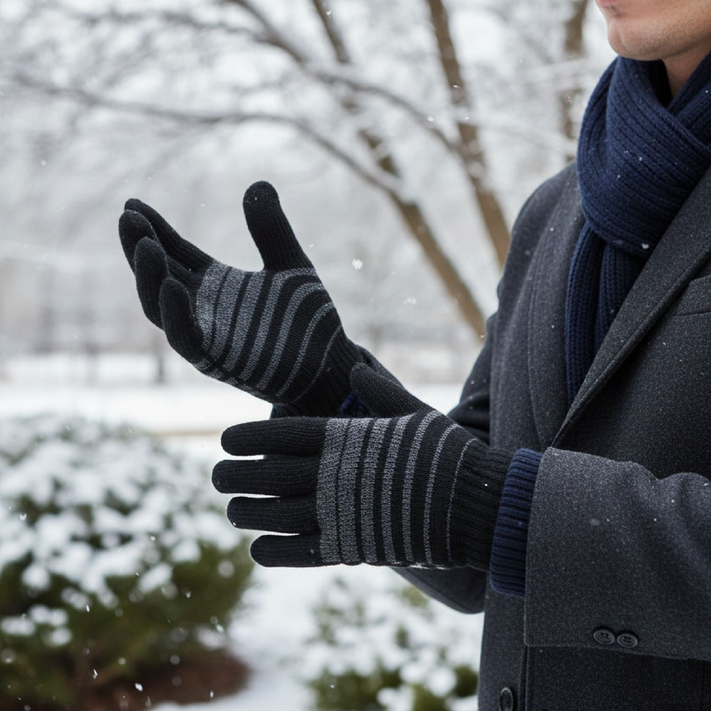 zacharias Striped Winter Men Gloves-picture-43