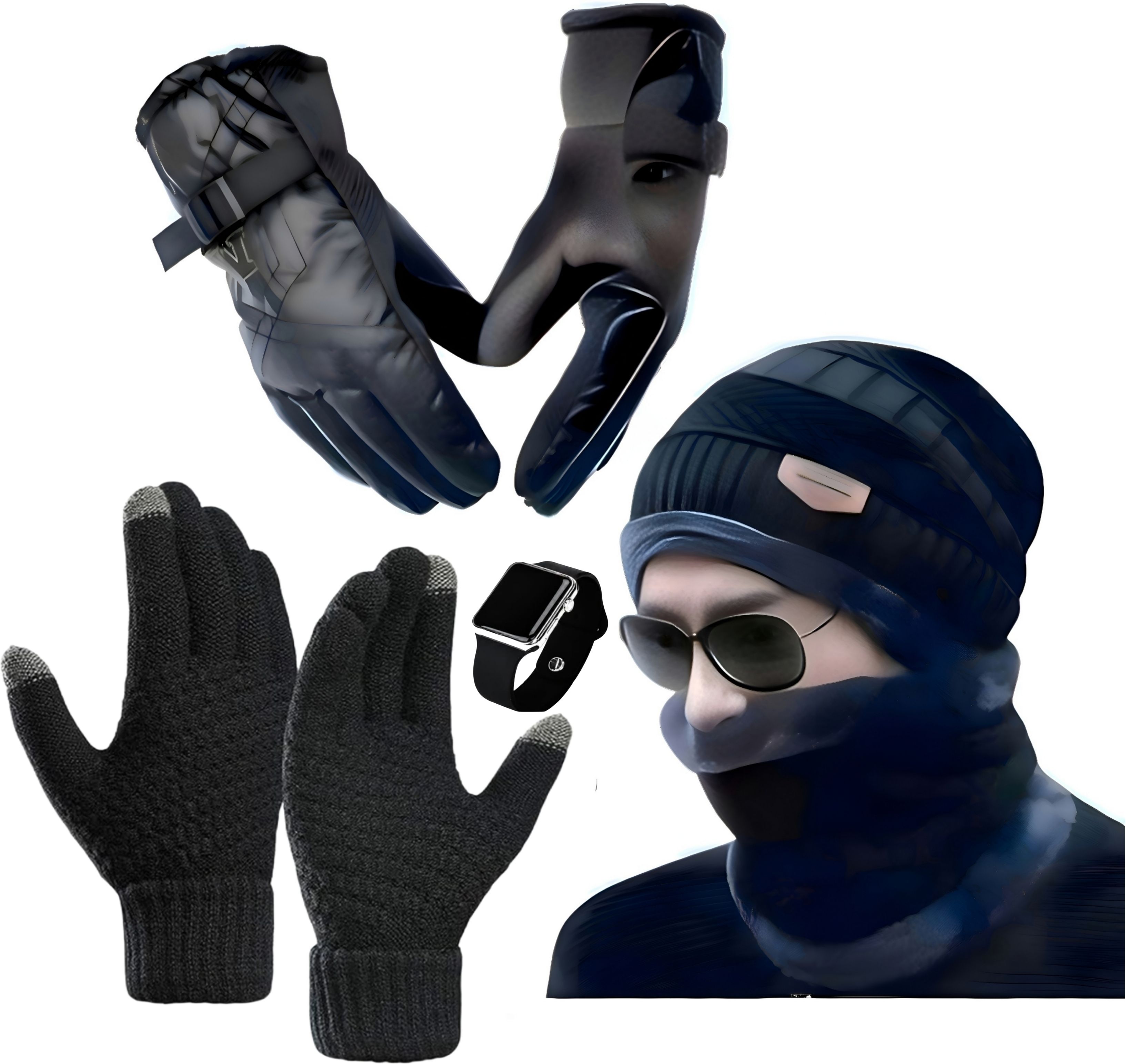 Self Design Winter Men Gloves-image-24