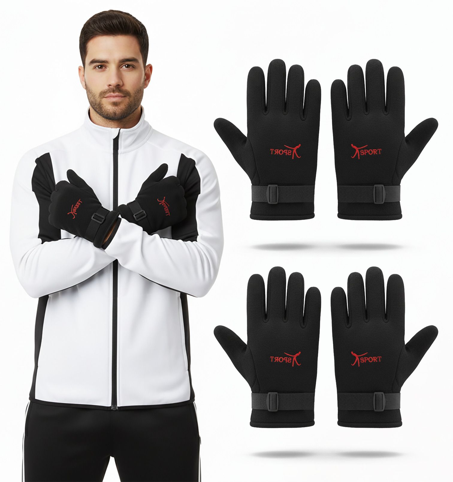 neeba Self Design Winter Men Gloves-picture-27