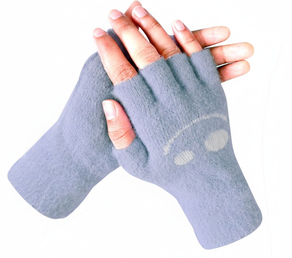 Floral Print, Self Design, Printed Winter Men Gloves