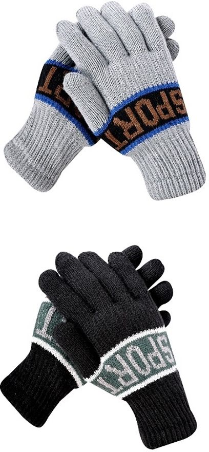 loom legacy Solid, Self Design, Printed Winter Men Gloves-picture-40