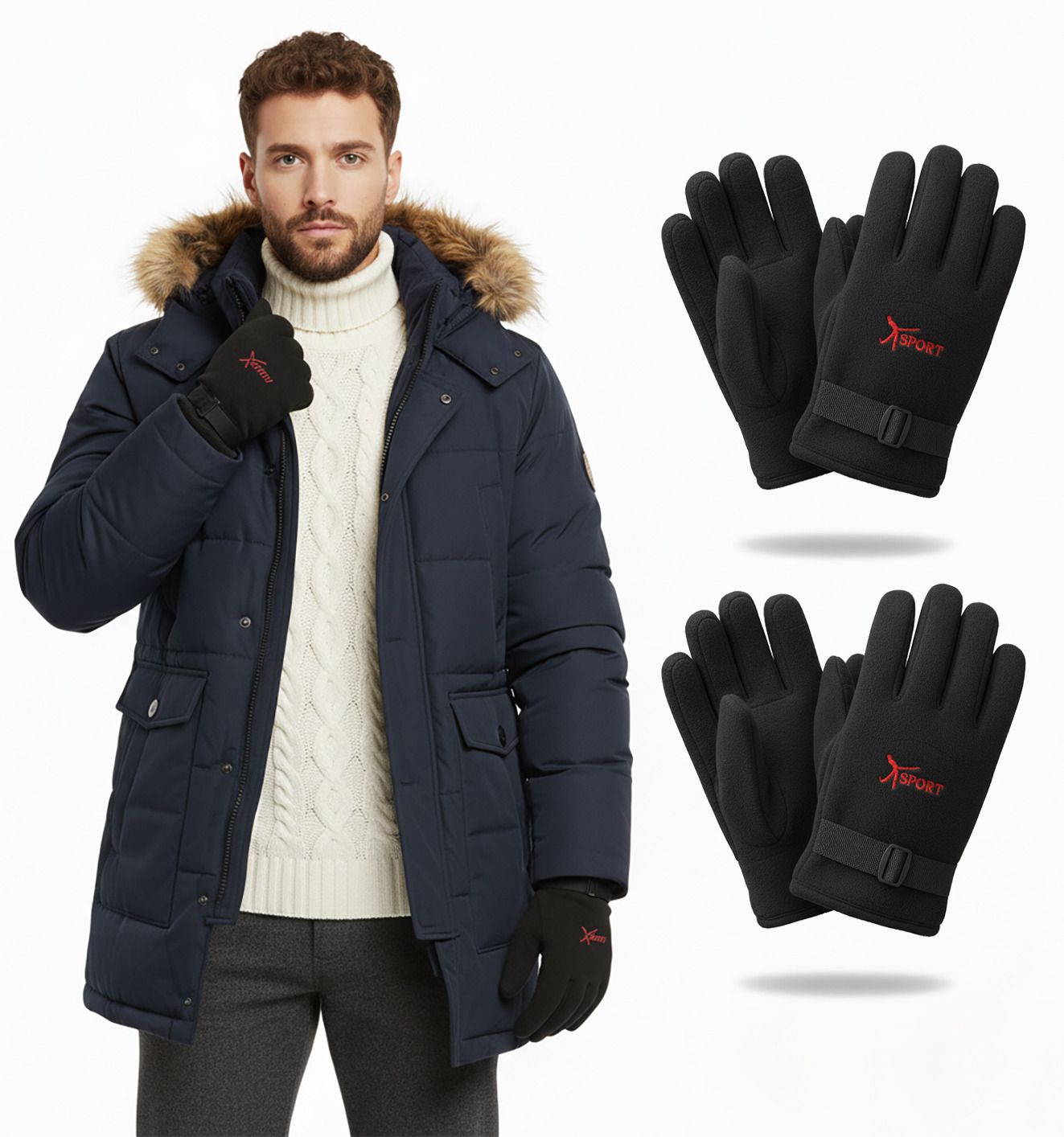 akido Solid Winter Men Gloves-picture-13