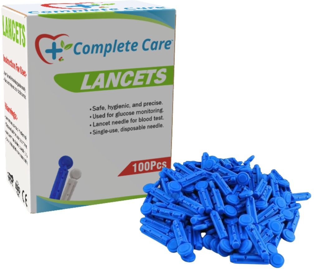 Complete Care Safety Lancets, Sterile, Single-Use Blood Lancets for Painless Testing Glucometer Lancets-picture-47