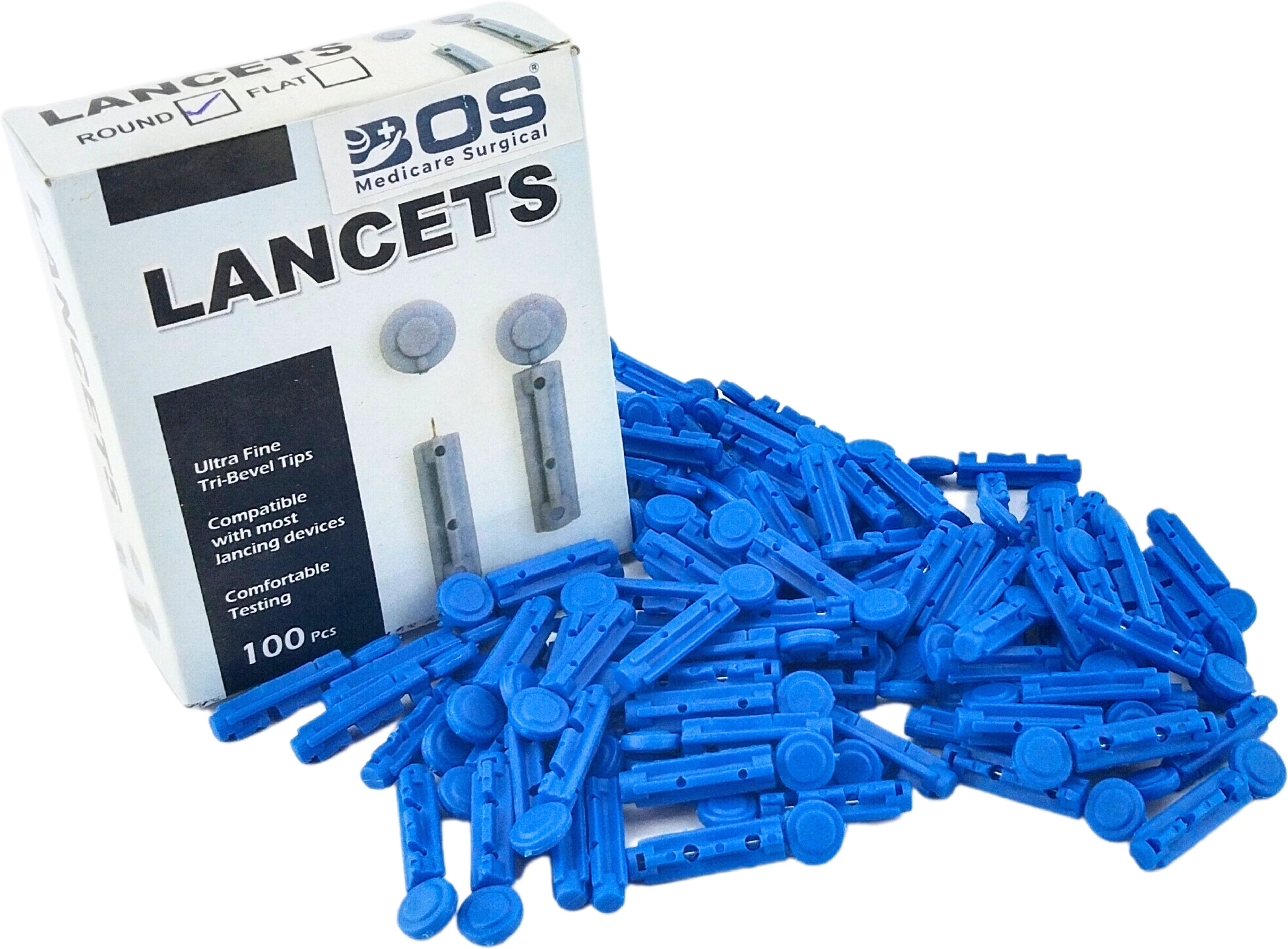 BOS MEDICARE Glucometer Blood Adjustable Lancet Pen Device 100 Pieces Glucometer Lancets-picture-24
