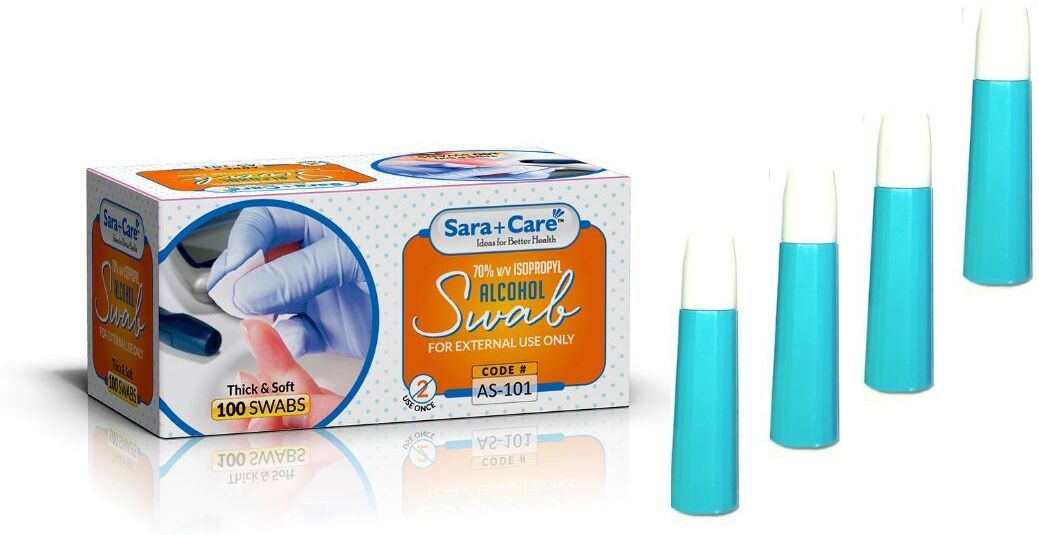 Sara+Care Glucometer Safety Lancet With Alcohol Swabs Glucometer Lancets-picture-15