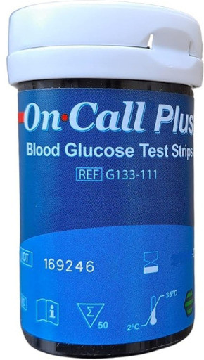 NSC On Call Plus 3S 50 Glucometer Strips - 50 Glucometer Strips image 1