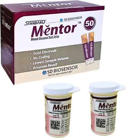 OROSTAN Sold ( STANDARD MENTOR ) Blood Glucose Test Strips (SD BIOSENSOR) - 50 Glucometer Strips