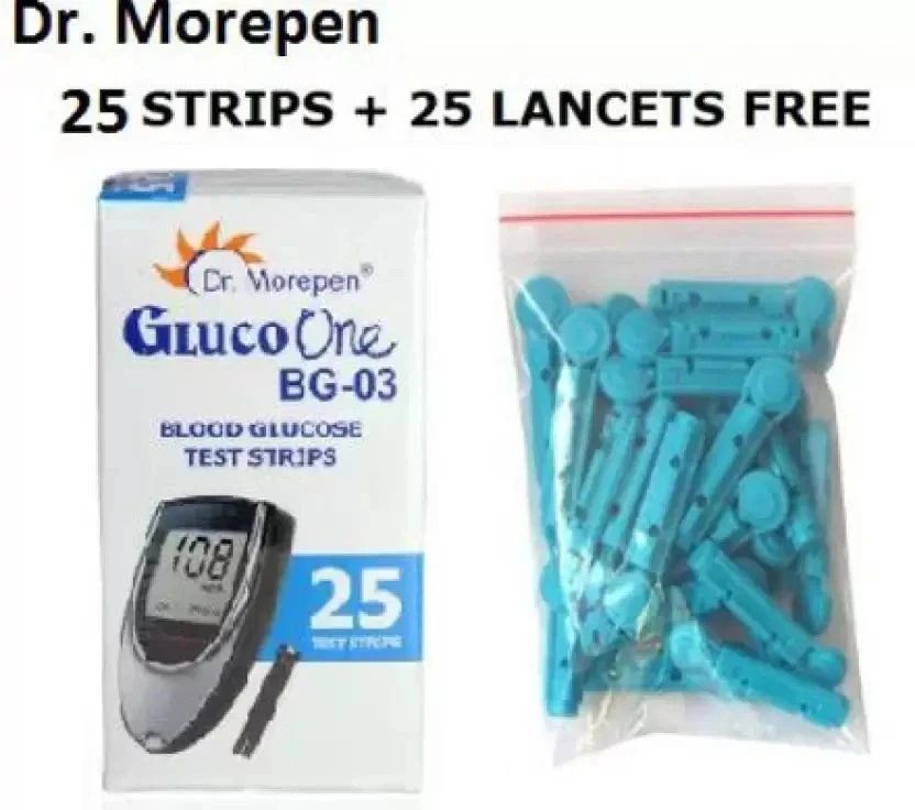 Dr. Morepen 25 strips 25 lancets 25 Glucometer Strips-picture-38