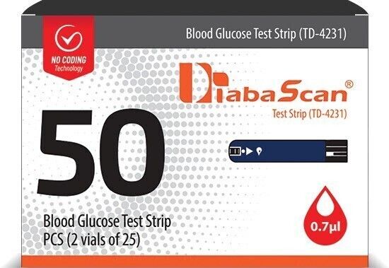 DIABASCAN Glucose Test Strips (Pack of 25 x 2 Strips) 50 Glucometer Strips-picture-17