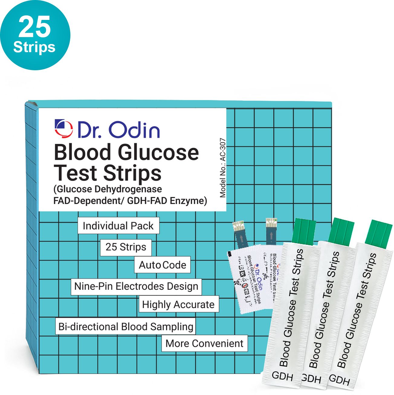 Dr. Odin AC-307 (GDH-FAD) Blood Glucose 25 Glucometer Strips-picture-10