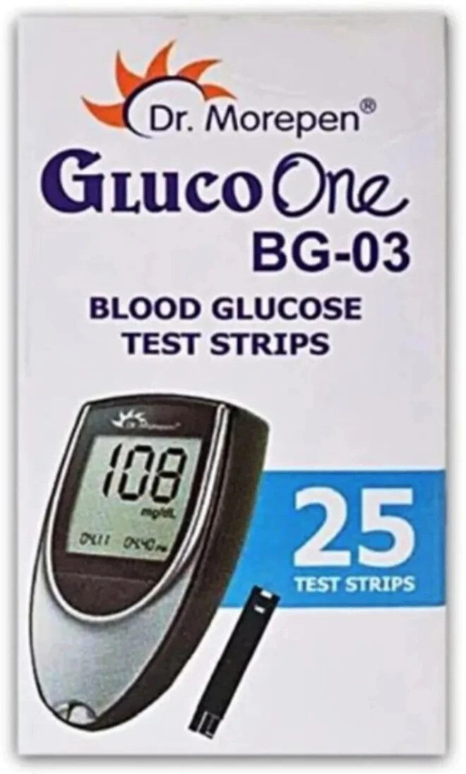 Dr. Morepen BG03 Blood Glucose Test Strips 1X 25 Glucometer Strips-picture-38
