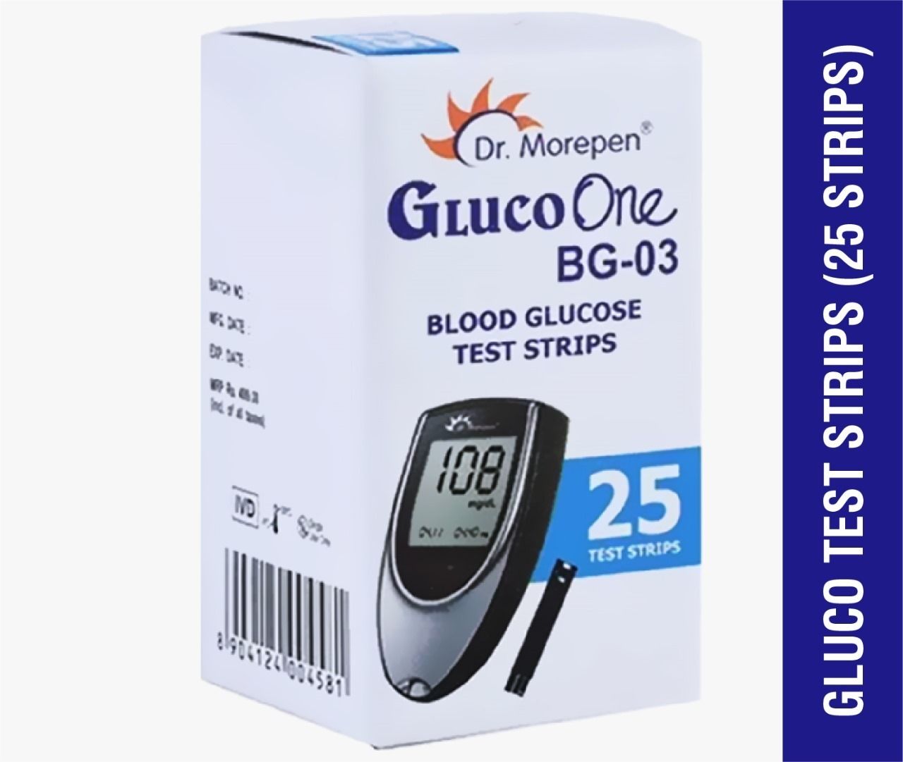 Dr. Morepen BG-03 Blood Glucose Test Strips 25 Glucometer Strips-picture-19