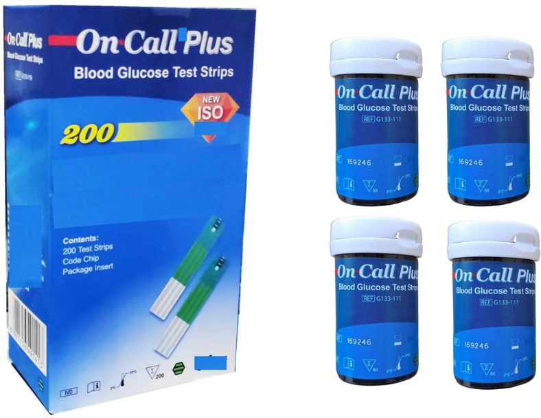NSC On Call PLUS Expiry- 11-05-2023 (50x4) 200 Glucometer Strips - 200 Glucometer Strips-picture-47