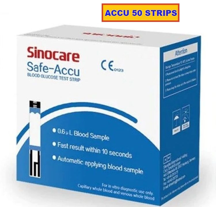 Sinocare SAFE ACCU ( 50 STRIPS ) 50 Glucometer Strips-picture-48