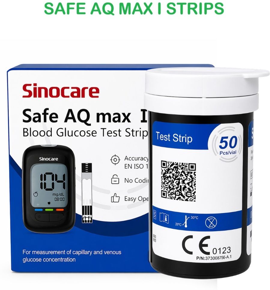 Sinocare Safe AQ max I | 50 Glucometer Strips-image-8