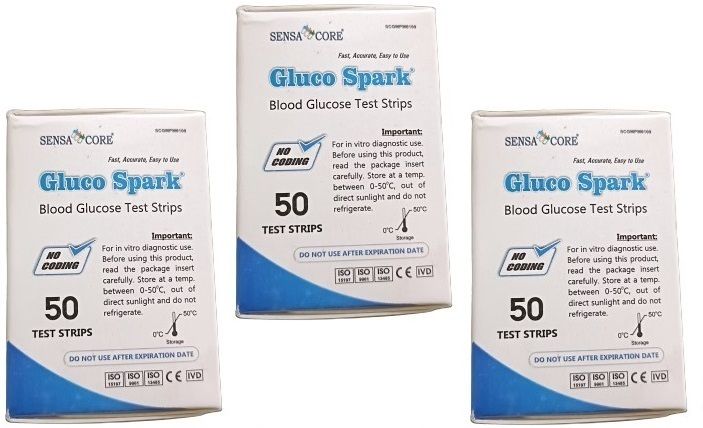 gluco spark Sensacore (3x50) 150 Glucometer Strips-picture-35