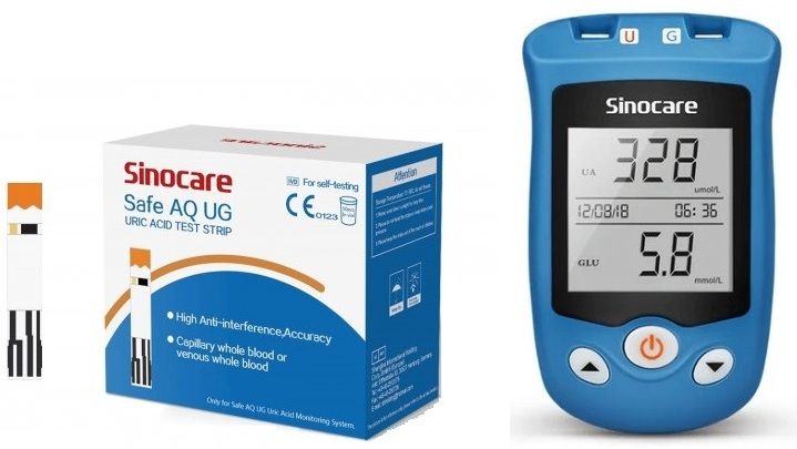 Sinocare Safe AQ UG Uric Acid Meter with 50 Glucometer Strips-picture-11
