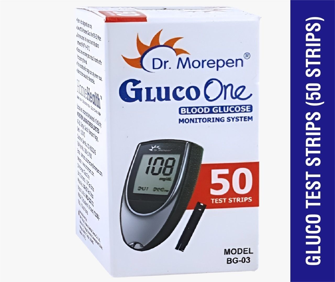 Dr. Morepen Gluco One BG-03 Blood Glucose Test 50 Glucometer Strips-picture-29