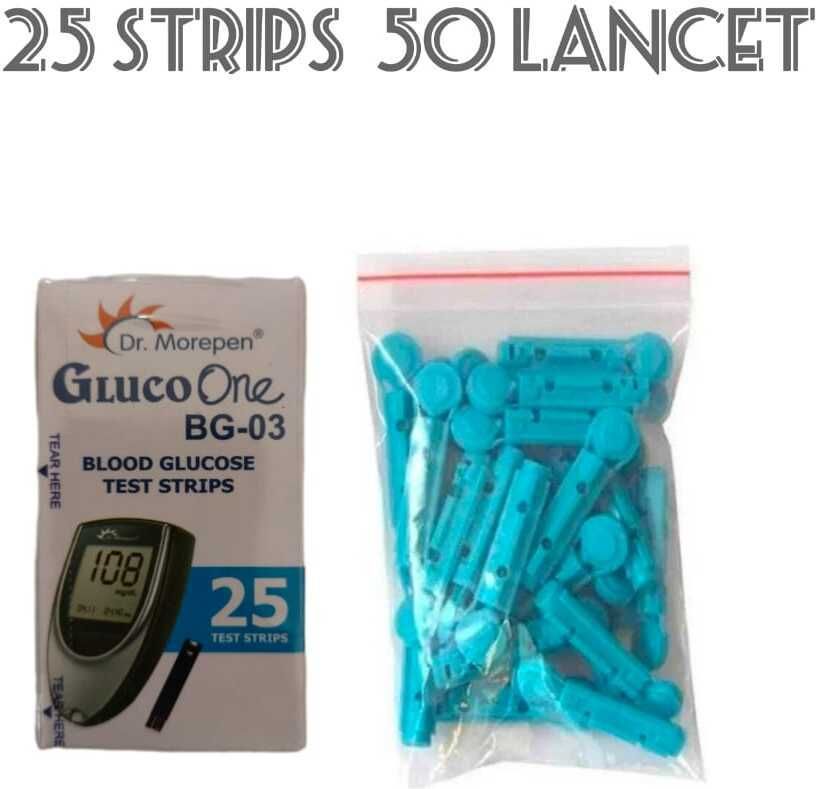 Dr. Morepen 25 STRIPS 50 LANCET 25 Glucometer Strips-picture-24