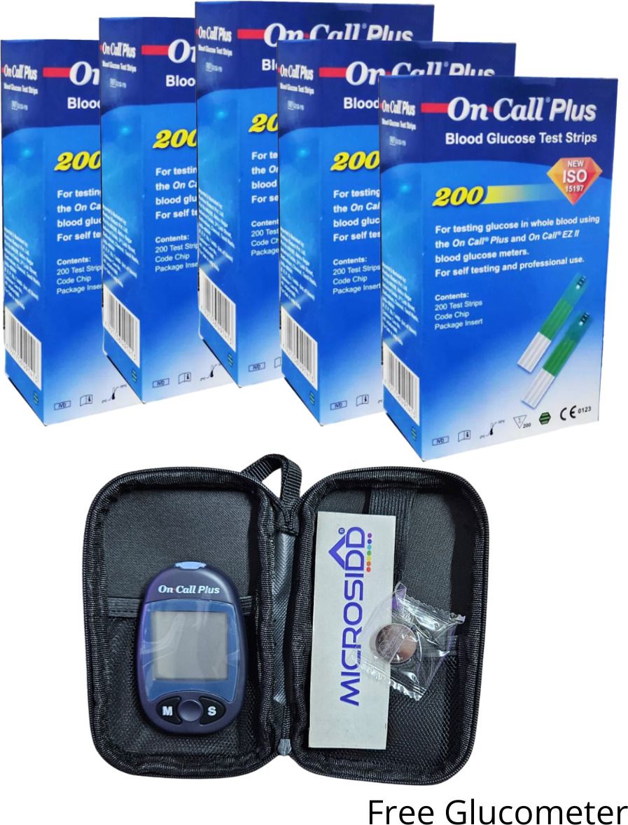 On Call Plus Hospital Pack Free BGM 1000 Glucometer Strips-picture-37