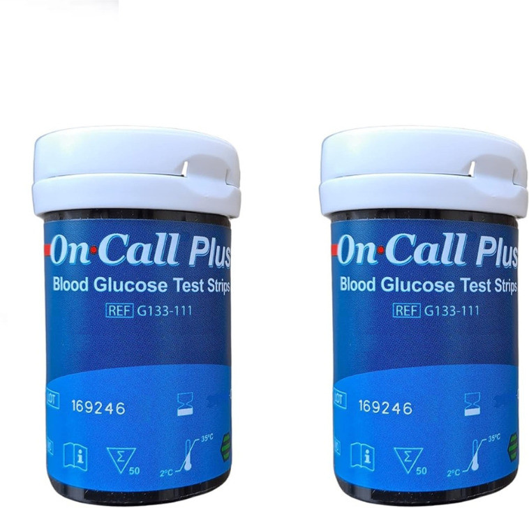 On Call Plus Code Strips 100 Glucometer Strips - 100 Glucometer Strips image 1