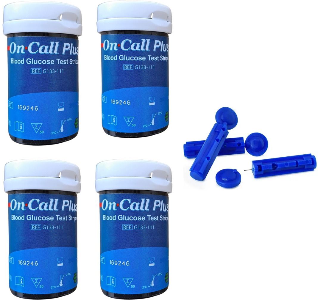 NSC ON CALL PLUS LONGEST EXPIRY 200 GLUCOMETER STRIPS WITH 50 LANCETS- 200 Glucometer Strips-picture-31